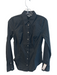 Armani Exchange Size Small Black & Gray Cotton Pinstripe Snap Closure Fitted Top Black & Gray / Small