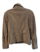Elie Tahari Size XS Brown Lamb leather Front Zip Silver Hardware Pockets Jacket Brown / XS