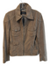 Elie Tahari Size XS Brown Lamb leather Front Zip Silver Hardware Pockets Jacket Brown / XS