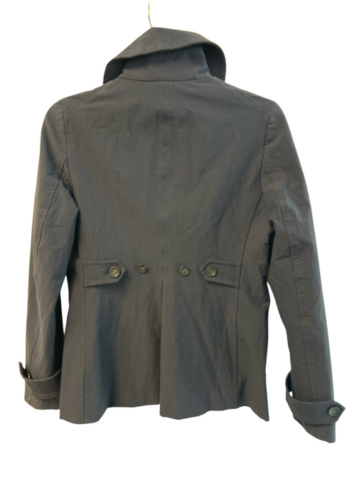 Theory Size Small Navy Blue Nylon Double Breasted Pockets Peacoat Style Jacket Navy Blue / Small