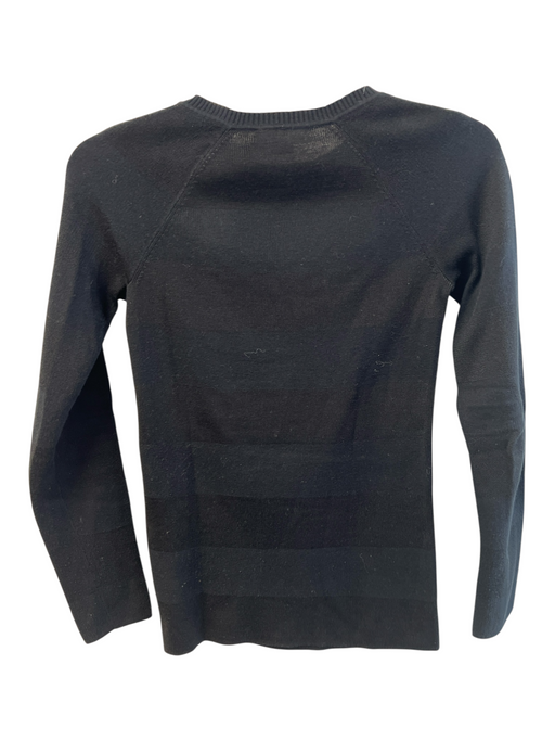 Armani Exchange Size XS Black Cotton Blend Crew Neck Shoulder buttons Top Black / XS