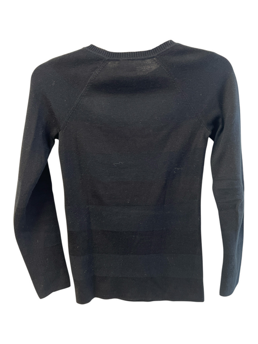 Armani Exchange Size XS Black Cotton Blend Crew Neck Shoulder buttons Top Black / XS