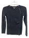 Armani Exchange Size XS Black Cotton Blend Crew Neck Shoulder buttons Top Black / XS