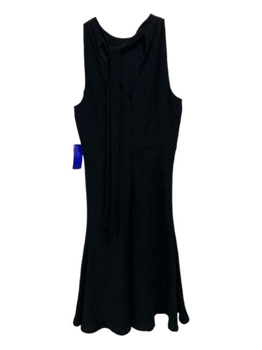 Theory Size 4 Black Triacetate Blend Sleeveless Back Tie Back Keyhole Dress Black / 4