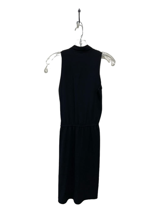 Elie Tahari Size 2 Black Triacetate Blend Sleeveless Side Tie Deep V Dress Black / 2