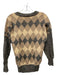 Chloe Size S Beige, Tan, Gray Wool Argyle V Neck Long Sleeve Sweater Beige, Tan, Gray / S