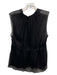 Prada Size 44 Black Silk Shear Sleeveless Back Keyhole Pleated Top Black / 44