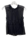 Prada Size 44 Black Silk Shear Sleeveless Back Keyhole Pleated Top Black / 44