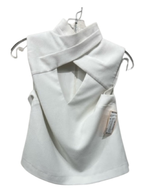 C/Meo Collective Size XS White Polyester Blend Sleeveless Criss Cross Neck Top White / XS