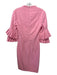 Black Halo Size 2 Pink V Neck Flutter Sleeve Sheath Back Zip Dress Pink / 2