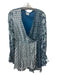 Hemant & Nandita Size S Blue & Gray Cupra Blend Paisley Metallic Thread Dress Blue & Gray / S