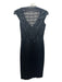 Karen Millen Size 6 Black Acetate Blend Lace Panels Sleeveless V Neck Dress Black / 6