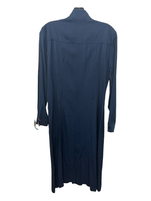 Reiss Size XS navy & gold Viscose Blend Double Zip Snap Neck Long Sleeve Dress navy & gold / XS