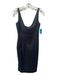 Milly Size S Black & Silver Glitter V Back Sleeveless Fitted Dress Black & Silver / S