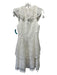 Elliatt Size S White Polyester Eyelet Overlay V Neck Ruffle Cap Sleeve Dress White / S