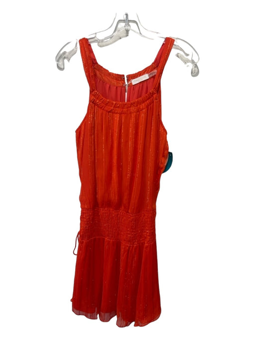 Ramy Brook Size S Orange Viscose Blend Metallic Thread Sleeveless Dress Orange / S