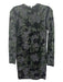 Zara Size S Green & Black Viscose All Over Sequins Camo Long Sleeve Fitted Dress Green & Black / S