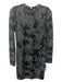 Zara Size S Green & Black Viscose All Over Sequins Camo Long Sleeve Fitted Dress Green & Black / S