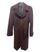 BCBG Maxazria Size XXS Brown Wool Blend Floral Embroidered Pockets Long Jacket Brown / XXS