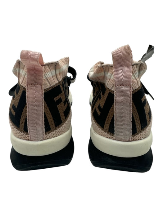 Fendi Shoe Size 38 Brown, pink & black Synthetic Low Top Velcro Strap Sneakers Brown, pink & black / 38