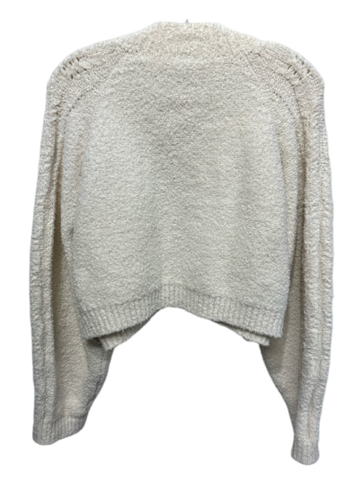 Rohe Size 38 Cream White Cotton Blend Knit V Neck Cropped Sweater Cream White / 38