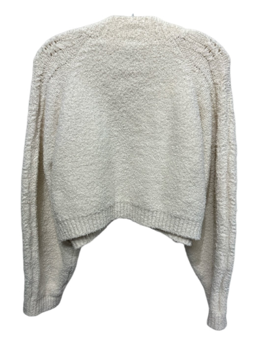 Rohe Size 38 Cream White Cotton Blend Knit V Neck Cropped Sweater Cream White / 38