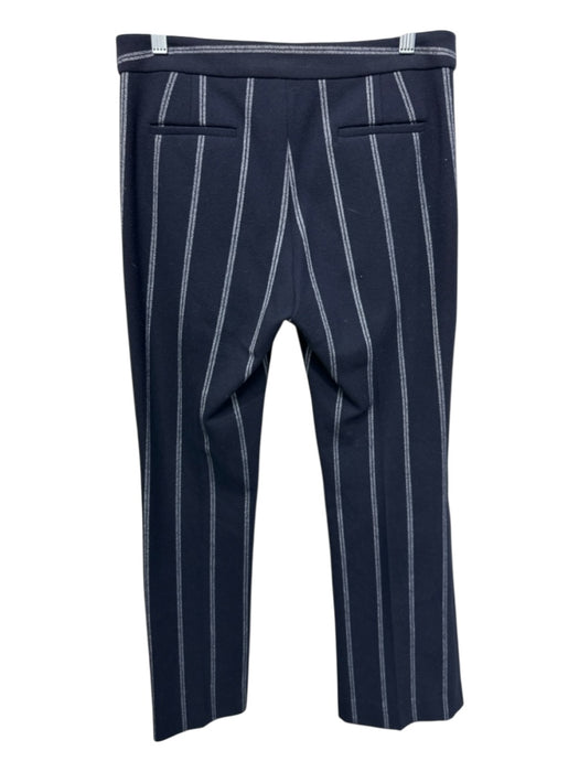 Derek Lam 10 Crosby Size 4 Navy Blue & White Polyester Blend Pinstripe Pants Navy Blue & White / 4