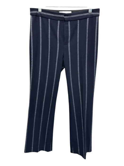 Derek Lam 10 Crosby Size 4 Navy Blue & White Polyester Blend Pinstripe Pants Navy Blue & White / 4