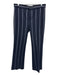 Derek Lam 10 Crosby Size 4 Navy Blue & White Polyester Blend Pinstripe Pants Navy Blue & White / 4
