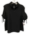 Milly Size 4 Black Polyester Mock Neck Bows Cold Shoulder Top Black / 4