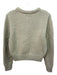 Zara Size L Light Green Polymide Blend Knit Ribbed Detail Crop Sweater Light Green / L