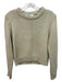 Zara Size L Light Green Polymide Blend Knit Ribbed Detail Crop Sweater Light Green / L