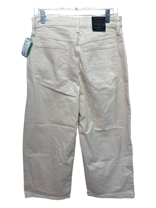 Banana Republic Size 28/6 Ecru Cotton Blend Zip & Button High Rise Crop Jeans Ecru / 28/6