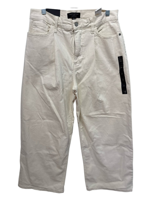 Banana Republic Size 28/6 Ecru Cotton Blend Zip & Button High Rise Crop Jeans Ecru / 28/6