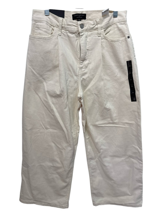 Banana Republic Size 28/6 Ecru Cotton Blend Zip & Button High Rise Crop Jeans Ecru / 28/6