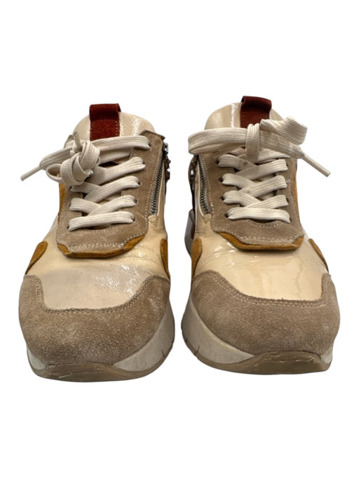 Softwaves Shoe Size 39 Lemon Yellow Leather & Patent Leather Low Top Sneakers Lemon Yellow / 39