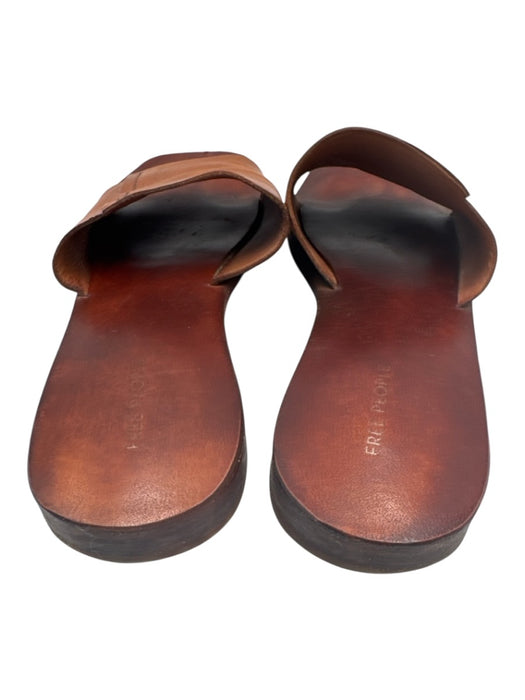 Free People Shoe Size 39.5 Tan Leather Square Toe Sandals Tan / 39.5