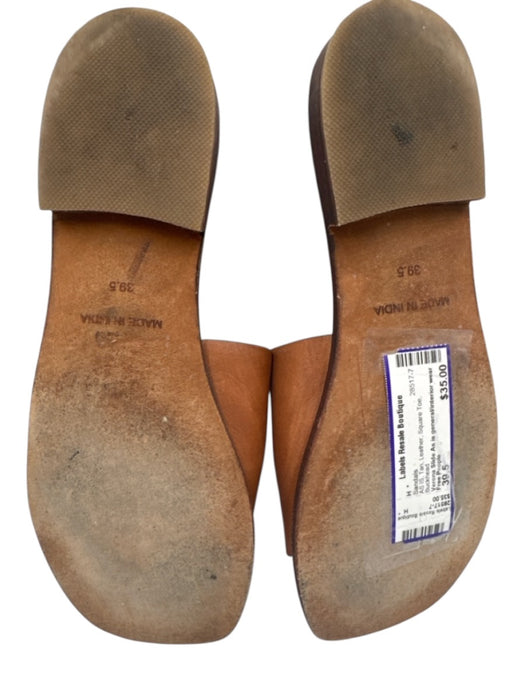 Free People Shoe Size 39.5 Tan Leather Square Toe Sandals Tan / 39.5