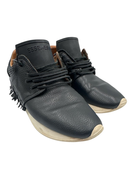 Esse Ut Esse Shoe Size 40 Black Leather Fringe Snake Print Sneakers Black / 40