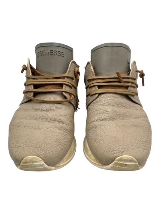 Esse Ut Esse Shoe Size 40 Taupe & White Leather Fringe Metallic Trim Sneakers Taupe & White / 40