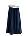 Quince Size XS Navy Linen Elastic Waist Wide Leg Side Slit Maxi Skirt Navy / XS