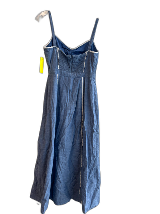 Tuckernuck Size XS Blue & White Cotton Spaghetti Strap V Neck Zip Back Dress Blue & White / XS