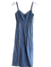 Tuckernuck Size XS Blue & White Cotton Spaghetti Strap V Neck Zip Back Dress Blue & White / XS