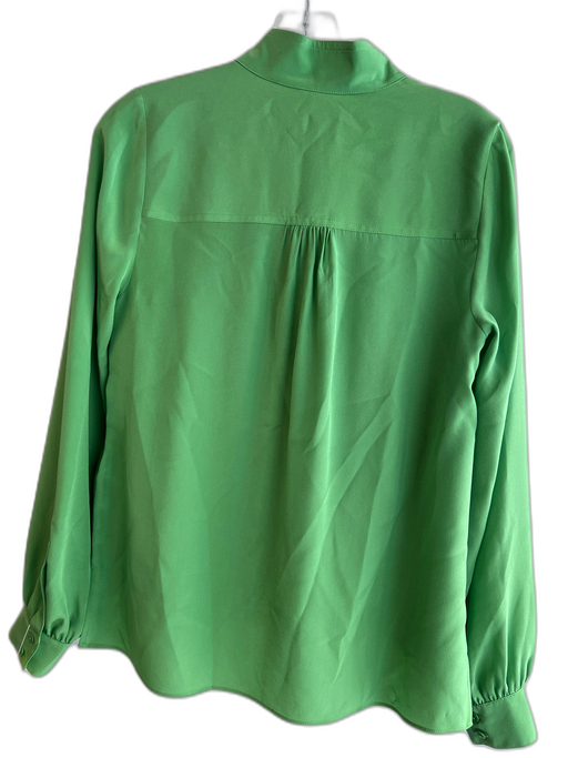 Ted Baker Size 1 Green Silk Collared Button Down Long Sleeve 3/4 Button Top Green / 1