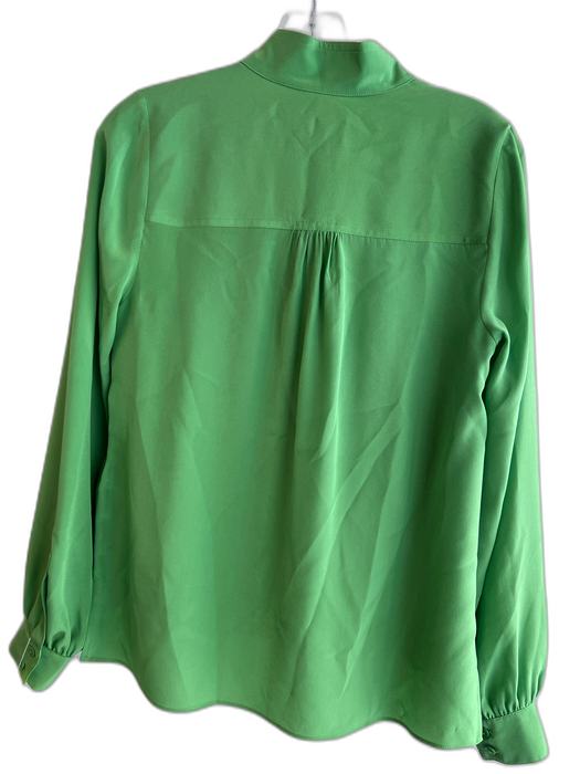 Ted Baker Size 1 Green Silk Collared Button Down Long Sleeve 3/4 Button Top Green / 1