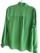 Ted Baker Size 1 Green Silk Collared Button Down Long Sleeve 3/4 Button Top Green / 1