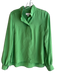 Ted Baker Size 1 Green Silk Collared Button Down Long Sleeve 3/4 Button Top Green / 1