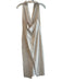 Zara Size XS Khaki Cotton Blend Halter V Neck Sleeveless Open Back Dress Khaki / XS