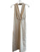Zara Size XS Khaki Cotton Blend Halter V Neck Sleeveless Open Back Dress Khaki / XS