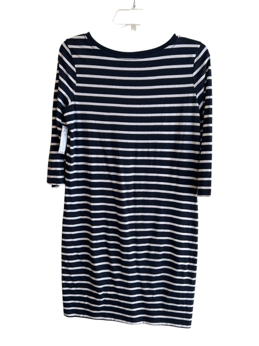 Pact Size XS Navy & white Cotton Striped 3/4 Sleeve Boat Neck Midi Dress Navy & white / XS
